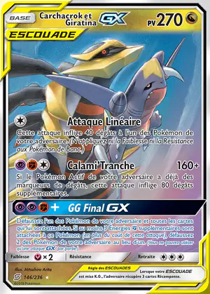 Carchacrok et Giratina GX 146/236