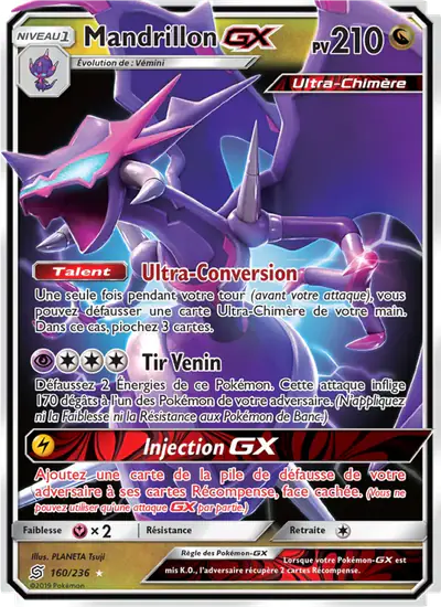 Image de la carte Pokemon Mandrillon GX 160/236