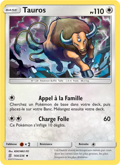 Image de la carte Pokemon Tauros 164/236