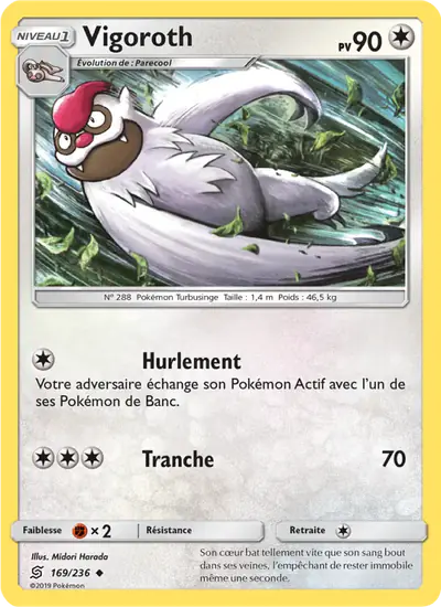 Image de la carte Pokemon Vigoroth 169/236