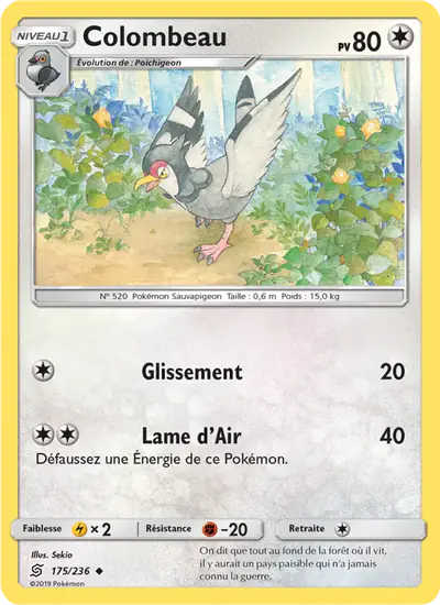 Image de la carte Pokemon Colombeau 175/236