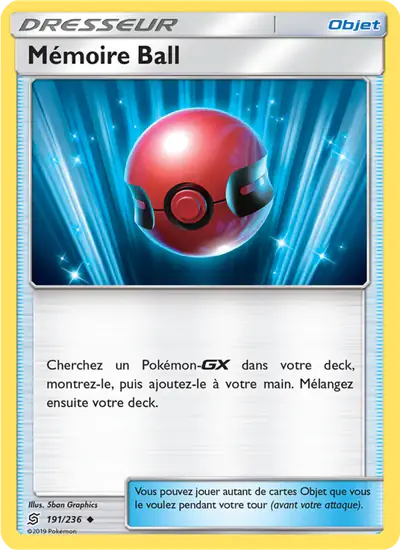 Image de la carte Pokemon Mémoire Ball 191/236