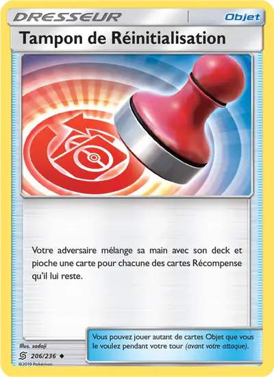 Image de la carte Pokemon Tampon de Réinitialisation 206/236