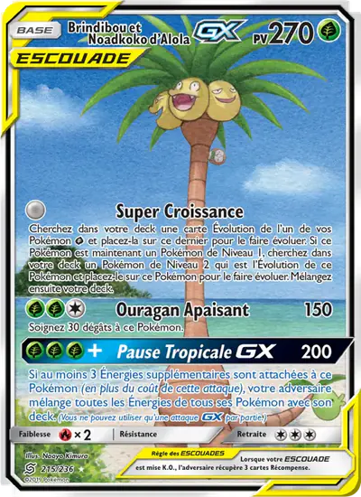 Image de la carte Pokemon Brindibou et Noadkoko d'Alola GX 215/236