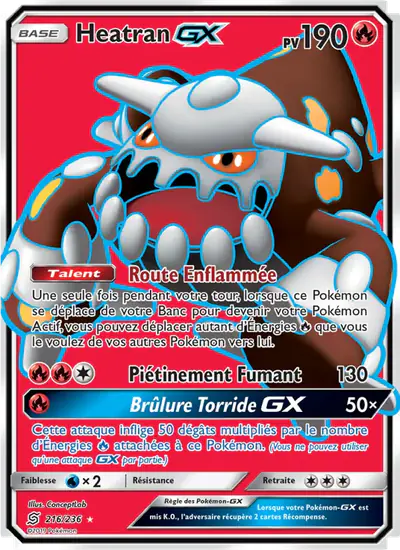 Image de la carte Pokemon Heatran GX 216/236