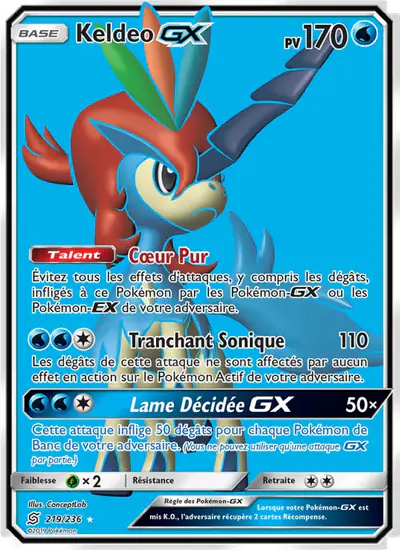Image de la carte Pokemon Keldeo GX 219/236