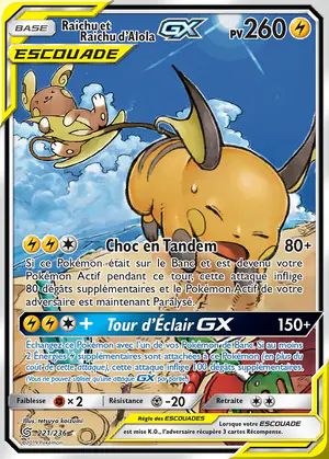 Raichu et Raichu d'Alola GX 221/236