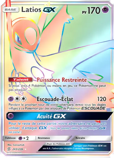 Image de la carte Pokemon Latios GX 243/236