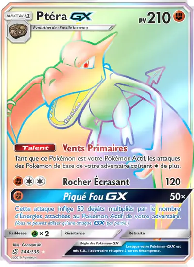 Image de la carte Pokemon Ptéra GX 244/236