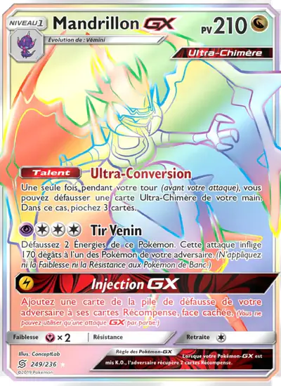 Image de la carte Pokemon Mandrillon GX 249/236