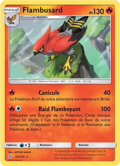 Image de la carte Pokemon Flambusard 32/236