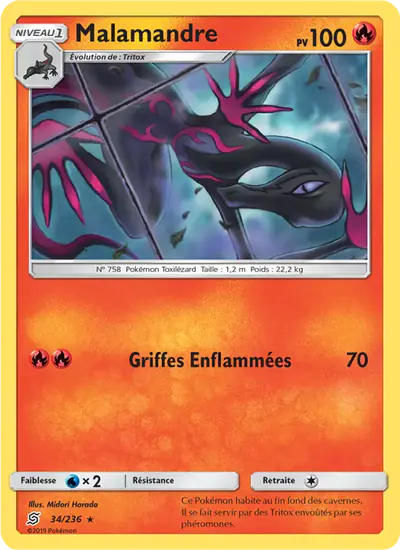 Image de la carte Pokemon Malamandre 34/236