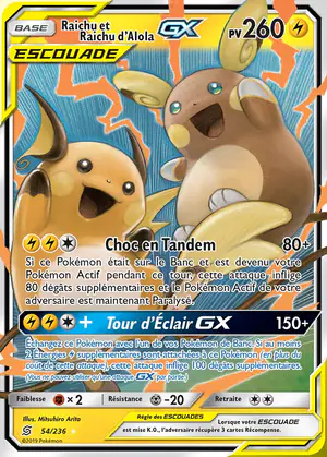 Raichu et Raichu d'Alola GX 54/236