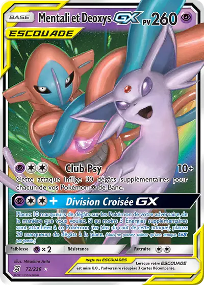 Image de la carte Pokemon Mentali et Deoxys GX 72/236