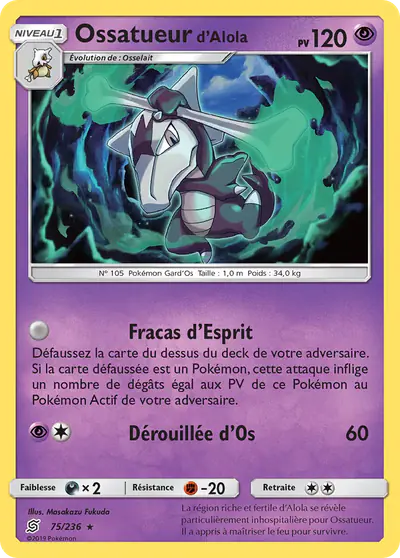 Image de la carte Pokemon Ossatueur d'Alola 75/236