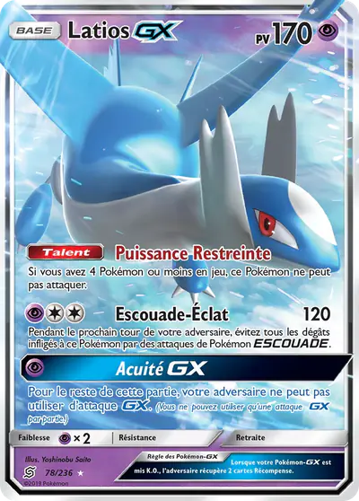 Image de la carte Pokemon Latios GX 78/236