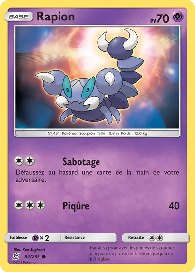 Image de la carte Pokemon Rapion 82/236