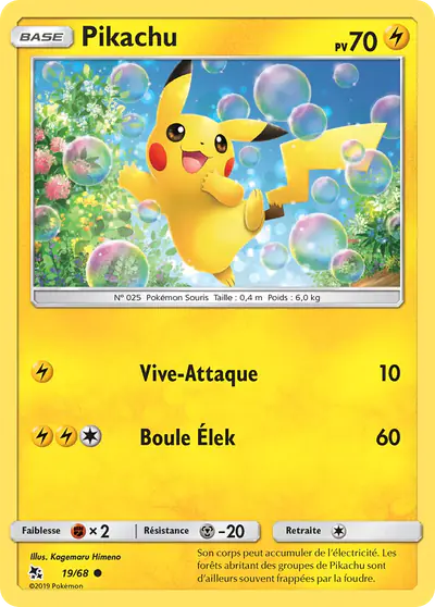 Image de la carte Pokemon Pikachu 19/68