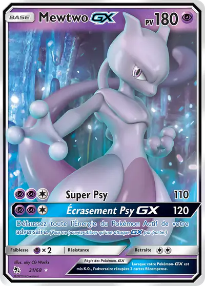 Image de la carte Pokemon Mewtwo GX 31/68