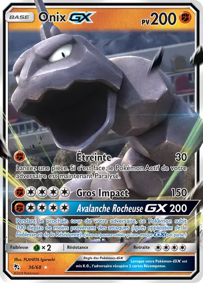 Image de la carte Pokemon Onix GX 36/68