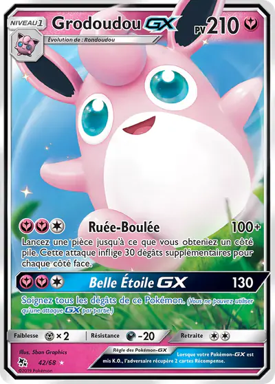 Image de la carte Pokemon Grodoudou GX 42/68
