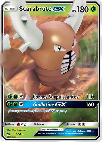 Image de la carte Pokemon Scarabrute GX 6/68
