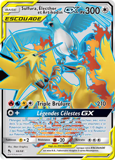 Image de la carte Pokemon Sulfura, Électhor et Artikodin GX 66/68