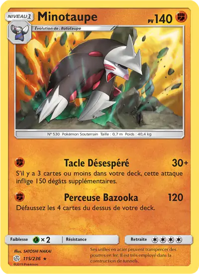 Image de la carte Pokemon Minotaupe 115/236