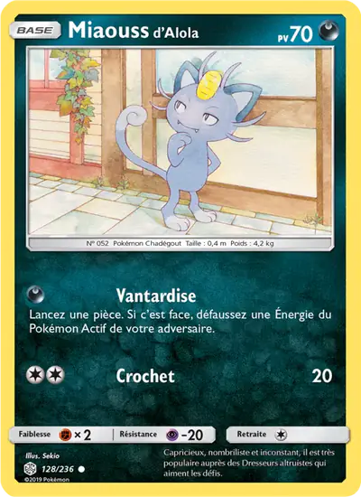 Image de la carte Pokemon Miaouss d'Alola 128/236