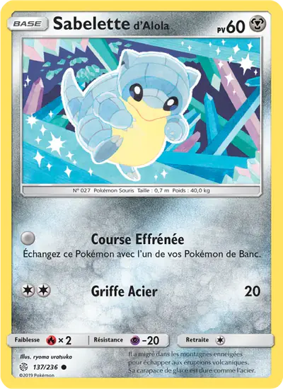Image de la carte Pokemon Sabelette d'Alola 137/236