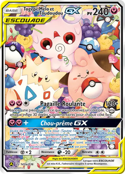 Image de la carte Pokemon Togepi, Mélo et Toudoudou GX 143a/236
