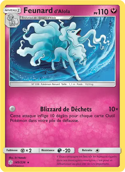Image de la carte Pokemon Feunard d'Alola 145/236