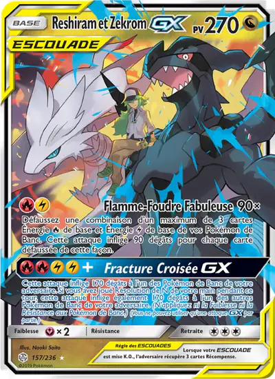 Image de la carte Pokemon Reshiram et Zekrom GX 157/236