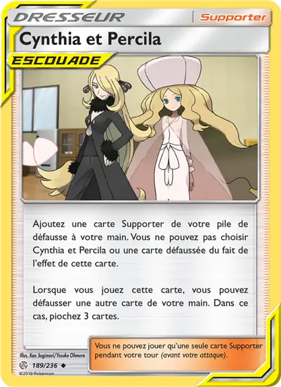 Image de la carte Pokemon Cynthia et Percila 189/236