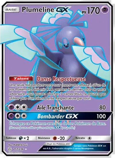 Image de la carte Pokemon Plumeline GX 217/236
