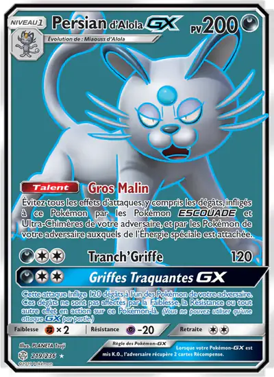 Image de la carte Pokemon Persian d'Alola GX 219/236