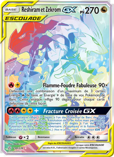 Image de la carte Pokemon Reshiram et Zekrom GX 259/236