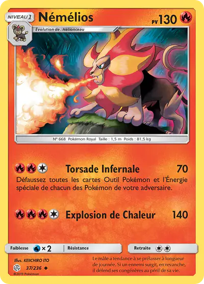 Image de la carte Pokemon Némélios 37/236
