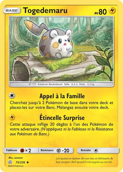Image de la carte Pokemon Togedemaru 73/236