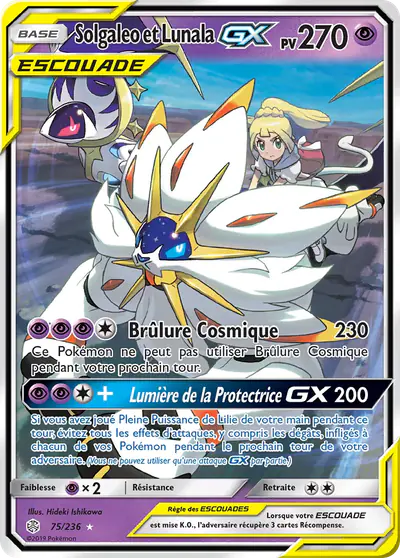Image de la carte Pokemon Solgaleo et Lunala GX 75/236