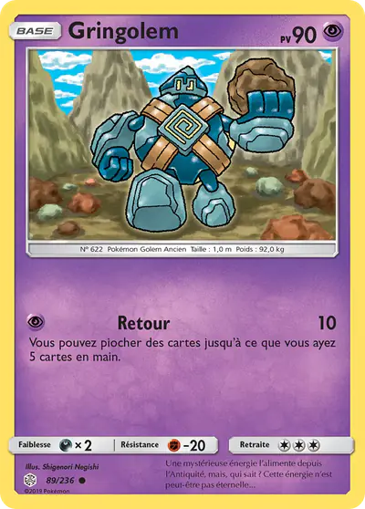 Image de la carte Pokemon Gringolem 89/236