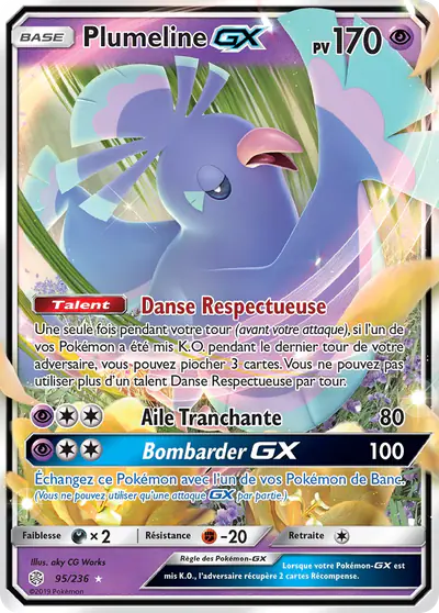Image de la carte Pokemon Plumeline GX 95/236