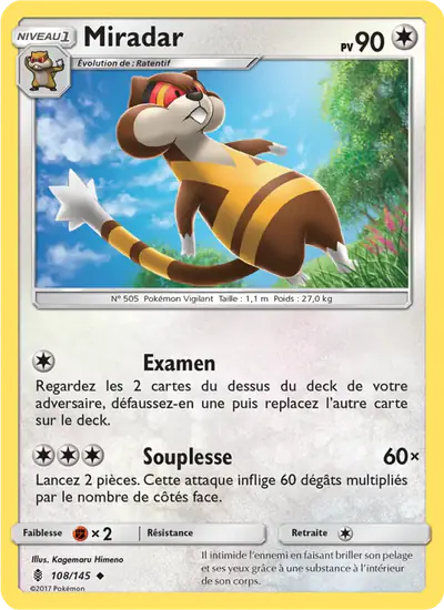 Image de la carte Pokemon Miradar 108/145