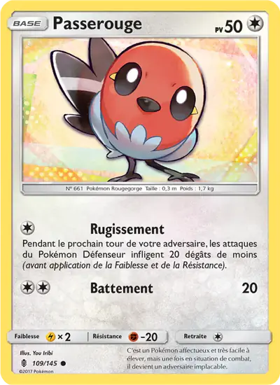 Image de la carte Pokemon Passerouge 109/145