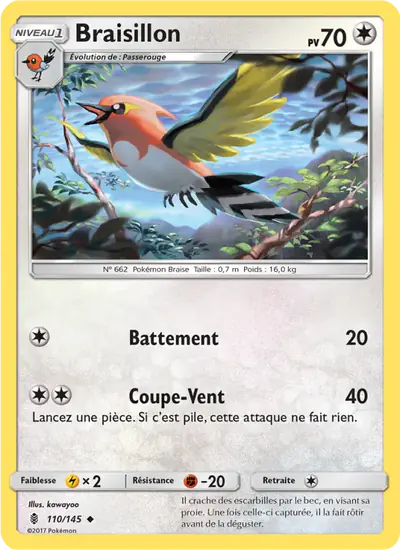 Image de la carte Pokemon Braisillon 110/145