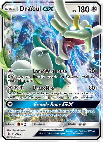 Image de la carte Pokemon Draïeul GX 115/145