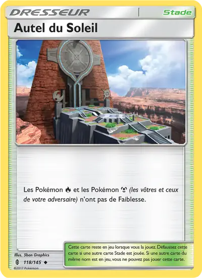 Image de la carte Pokemon Autel du Soleil 118/145