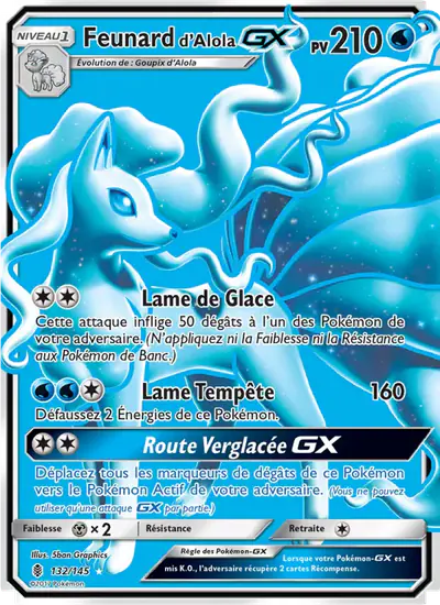 Image de la carte Pokemon Feunard d'Alola GX 132/145