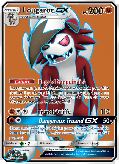 Image de la carte Pokemon Lougaroc GX 138/145
