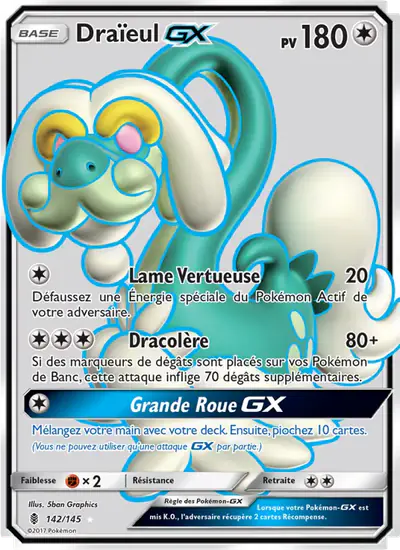 Image de la carte Pokemon Draïeul GX 142/145